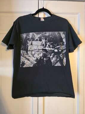 Hank3 Double-Sided Graphic T-Shirt Medium Black Jerzees Heavyweight Cotton